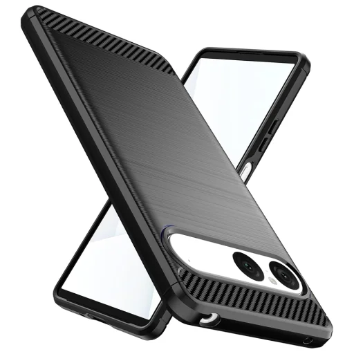 Sony Xperia 10 VII Fekete Techsuit - Carbon Silicone tok - 1