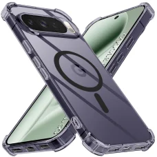 Google Pixel 10 Pro XL Techsuit - Shockproof Clear Silicone MagSafe tok - Smoke Black