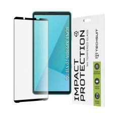 Sony Xperia 10 VII Fekete Techsuit 111D Teljes Fedezésű / Teljes Ragasztású Üveg üvegfólia