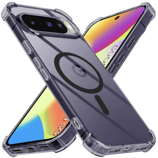 Google Pixel 10 Techsuit - Shockproof Clear Silicone MagSafe - Smoke Black tok - 1