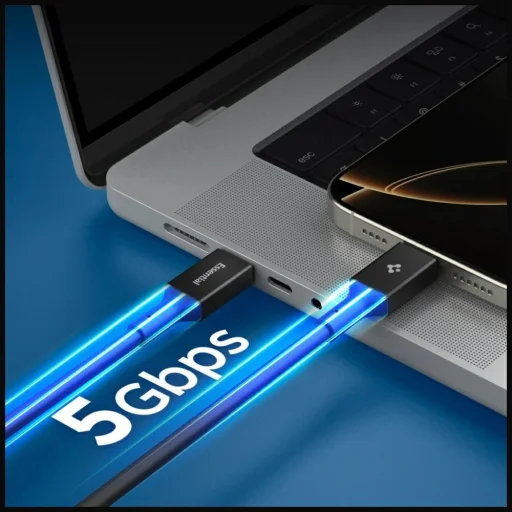 Spigen Essential EB10020CC Type-C Kábel 100W 200cm Čierny - 2