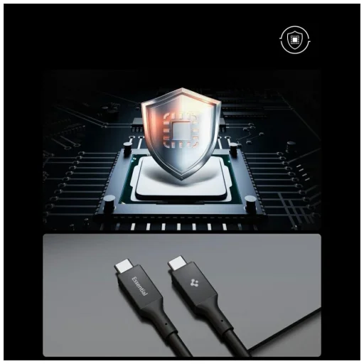 Spigen Essential EB10020CC Type-C Kábel 100W 200cm Čierny - 3