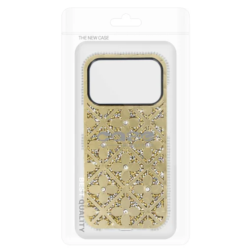 Virágos tok Samsung Galaxy S25-höz arany - 8