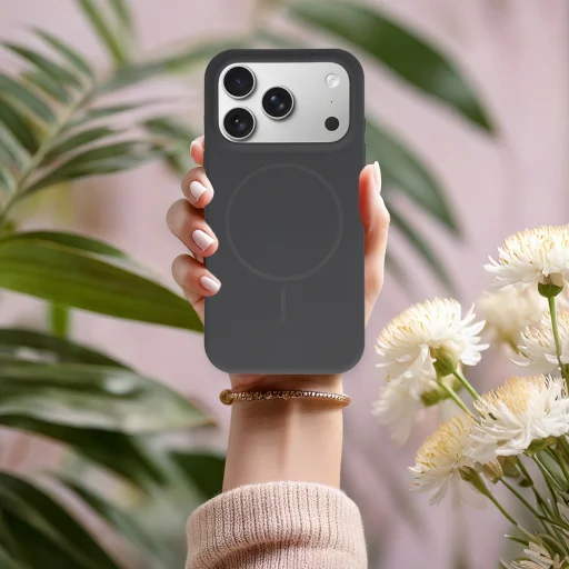 Magsafe Slim Szilikon tok iPhone 17 Pro Max grafit - 5