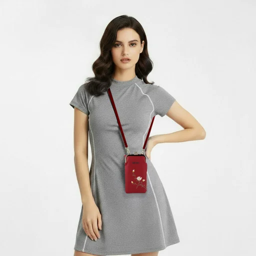 GCW17 piros kötött táska telefonhoz tok - 6