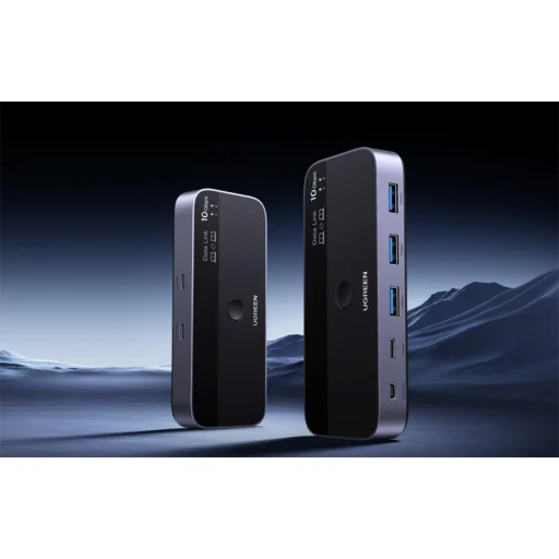 Ugreen CM691 USB-C 2x4 kimeneti kapcsoló (szürke) - 2