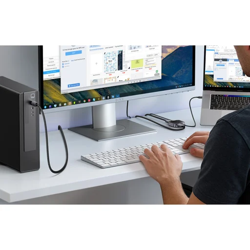 Ugreen AW701 DisplayPort+USB-C 2 az 1-ben kapcsoló - 3