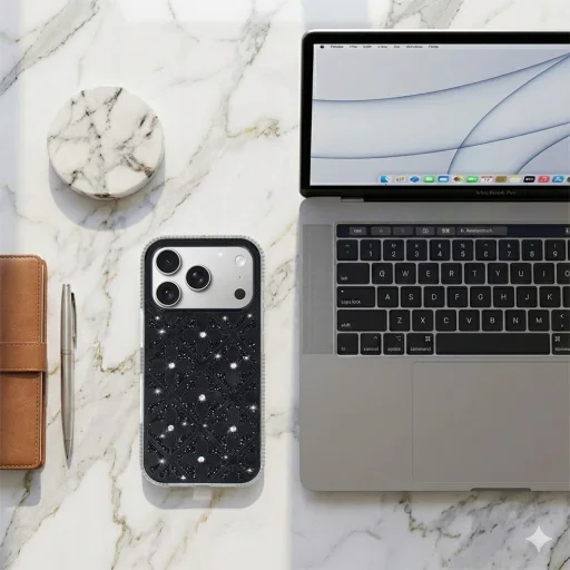 Flower Case for Iphone 17 Pro Max black - 6