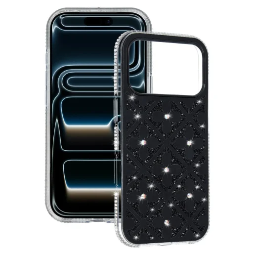 Flower Case for Iphone 17 Pro Max black - 1