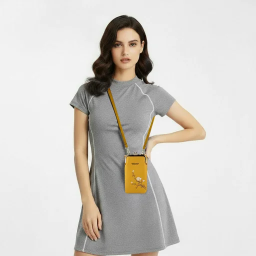 GCW17 kötött fliptok telefonhoz sárga tok - 6