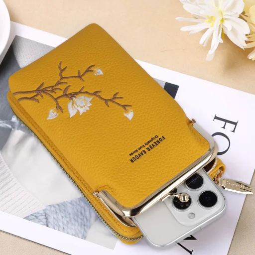 GCW17 kötött fliptok telefonhoz sárga tok - 5