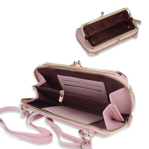 Kötött telefontartó táska GCW18 világos rózsaszín - 4