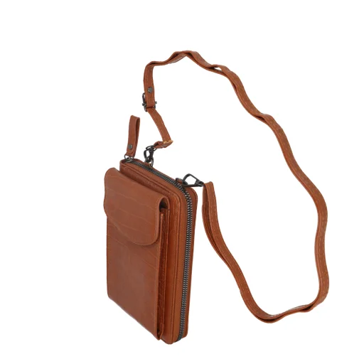 Telefonhoz készült kötött táska GCW12 barna - 3
