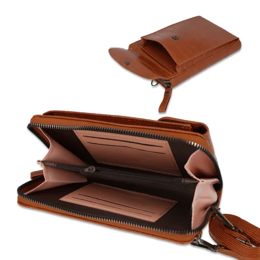 Telefonhoz készült kötött táska GCW12 barna - 4