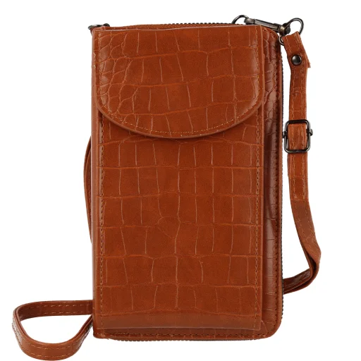 Telefonhoz készült kötött táska GCW12 barna - 1