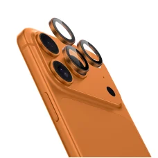 Benks edzett üveg DR zafír lencsevédő kamera lencséhez iPhone 17 Pro/17 Pro Max (3 darab lencse) narancs színben üvegfólia