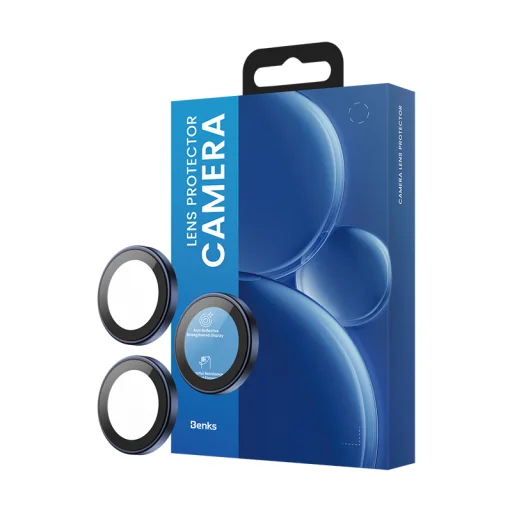Benks edzett üveg DR Zafír lencsevédő kamerára iPhone 17 Pro/17 Pro Max (3 darab lencse) kék üvegfólia - 8