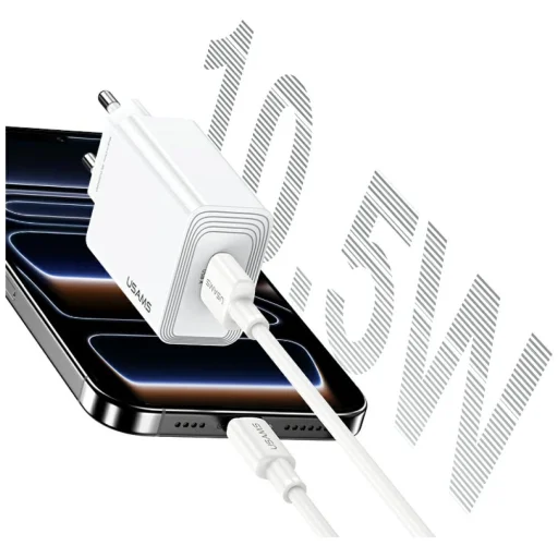 USAMS T69 2.1A USB-A fali töltő fehér - 4