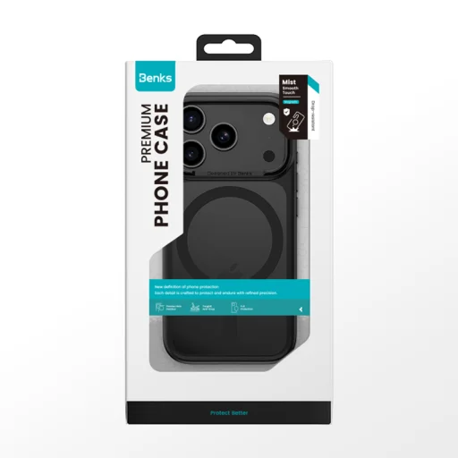  iPhone 17 Fekete Benks Magnetic Mist tok fém kerettel (0067) (Kamera Vezérlő Gomb) - 10