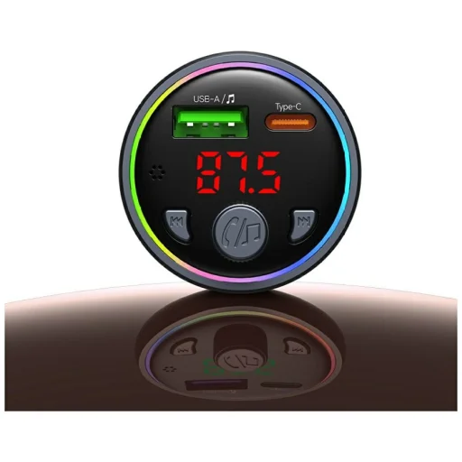 USAMS CC328 30W 1xUSB-A 1xUSB-C Bluetooth FM transmitter töltővel - 2