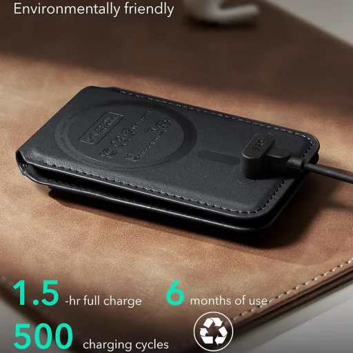 Geo HaloLock Wallet Stand (2K6090163) - MagSafe, Vegán bőr, Minden egyben zseb, 1-5 kártyát tart - Éjfekete ESR - 13