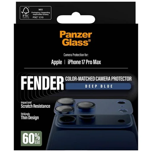 iPhone 17 Pro Max PanzerGlass Fender kamera lencsevédő üvegfólia kék - 5