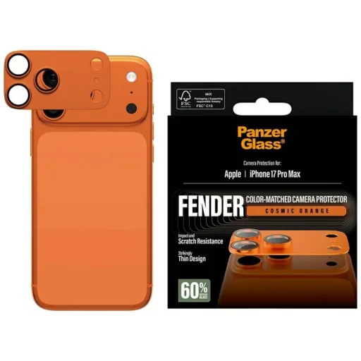 iPhone 17 Pro Max PanzerGlass Fender Kamera Lencsevédő narancs üvegfólia - 1