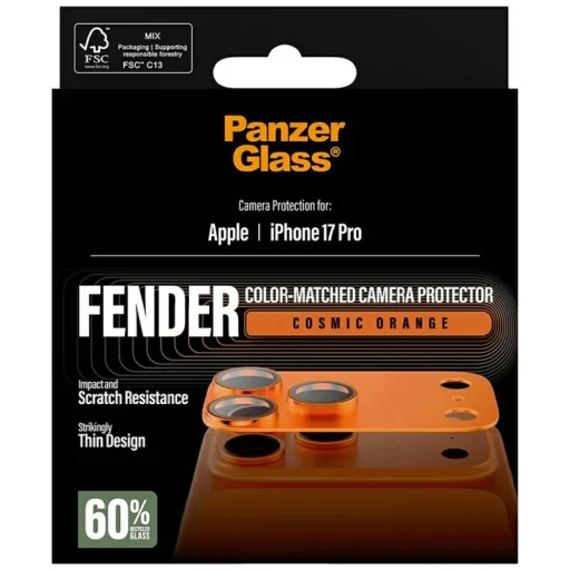 iPhone 17 Pro PanzerGlass Fender Camera Protector üvegfólia, narancssárga - 5