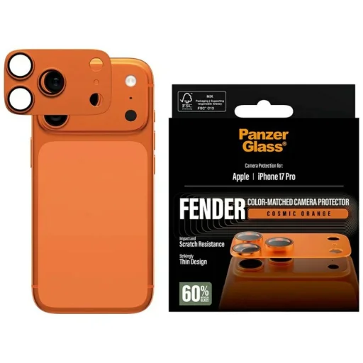 iPhone 17 Pro PanzerGlass Fender Camera Protector üvegfólia, narancssárga - 1