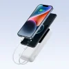 Baseus Lipow 20000mAh 22,5W Powerbank két beépített kábellel és egy Baseus Simple USB-A - USB-C 3A 20cm kábellel - fehér thumbnail
