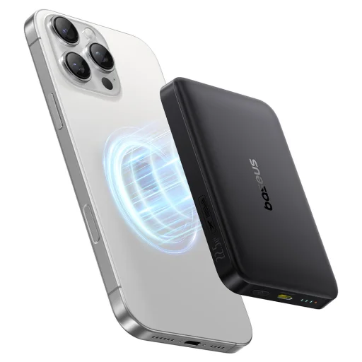 Powerbank Baseus EnerFill FM12 10000mAh 22,5W Qi2 kompatibilis MagSafe-szal Baseus Simple USB-C 20V/3A 30cm kábellel - fekete - 3