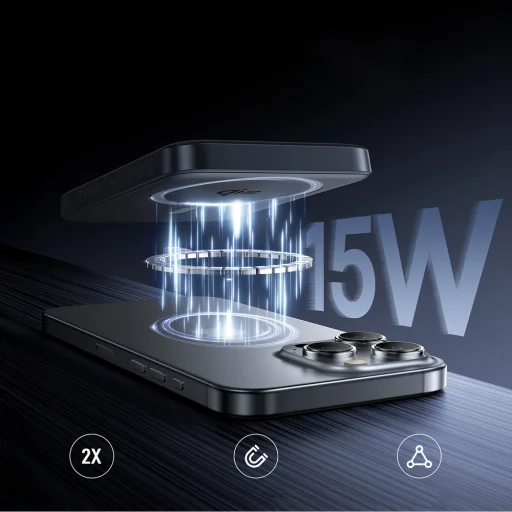 Powerbank Baseus EnerFill FM12 10000mAh 22,5W Qi2 kompatibilis MagSafe-szal Baseus Simple USB-C 20V/3A 30cm kábellel - fekete - 4