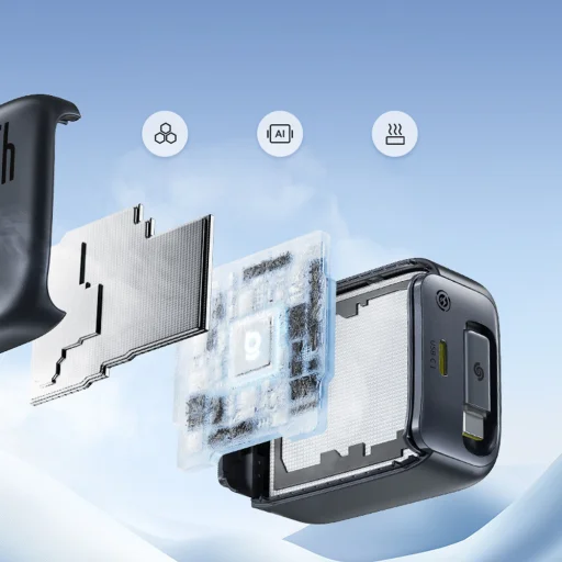 Baseus EnerCore CJ11 45W hálózati USB-C töltő adapter beépített visszahúzható USB-C kábellel - fekete - 10