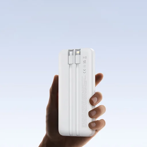 Baseus Lipow 10000mAh 22,5W Powerbank két beépített kábellel (Baseus Simple USB-A - USB-C 3A 20cm kábellel) - fehér - 15