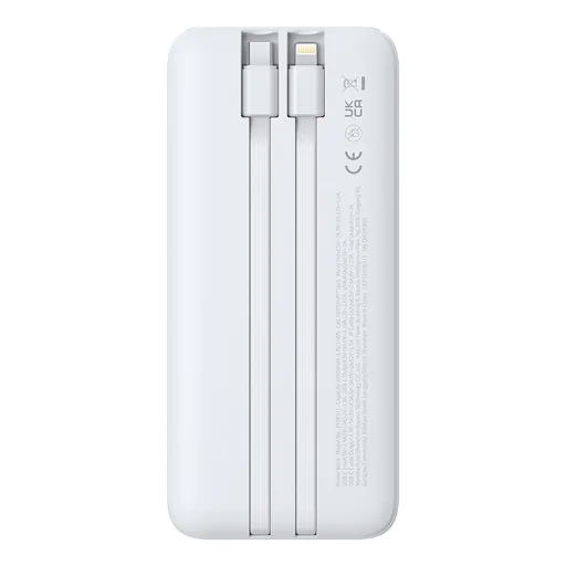 Baseus Lipow 10000mAh 22,5W Powerbank két beépített kábellel (Baseus Simple USB-A - USB-C 3A 20cm kábellel) - fehér - 3