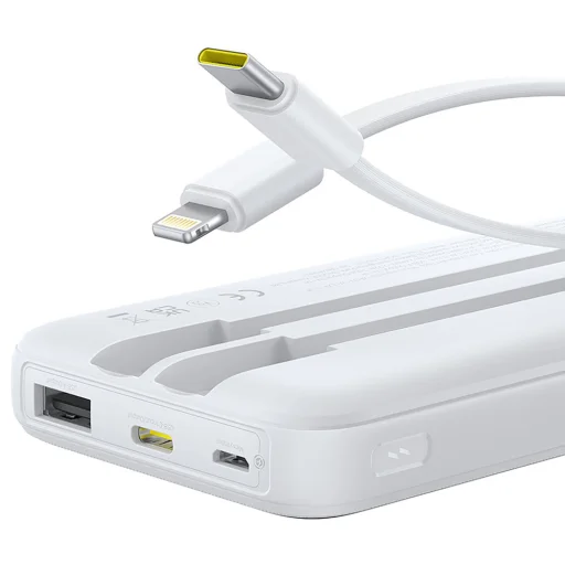 Baseus Lipow 10000mAh 22,5W Powerbank két beépített kábellel (Baseus Simple USB-A - USB-C 3A 20cm kábellel) - fehér - 5