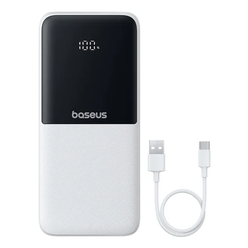 Baseus Lipow 10000mAh 22,5W Powerbank két beépített kábellel (Baseus Simple USB-A - USB-C 3A 20cm kábellel) - fehér - 7