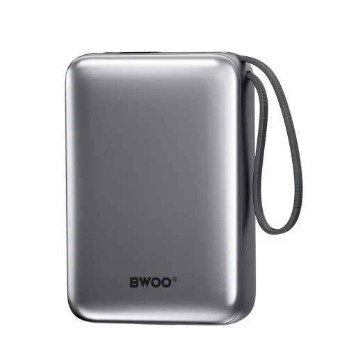 BWOO P73 power bank 22.5W 20000 mAh 2 beépített kábel 1 x USB-C 1 x Lightning fekete - 2