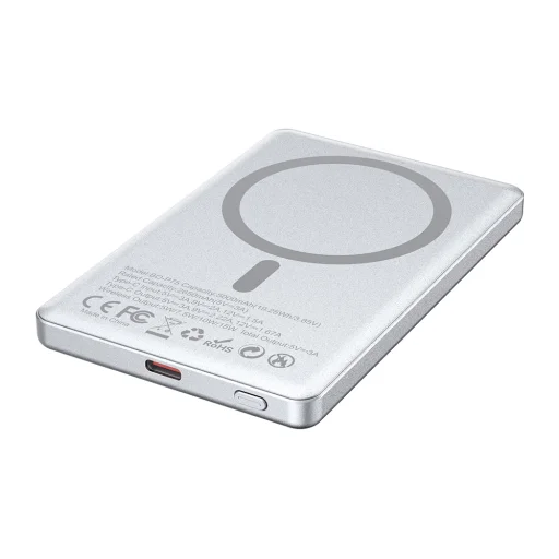 BWOO mágneses power bank P75 PD 20W 5000 mAh digitális kijelzővel és USB-C porttal fekete - 3