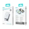 Ezüst BWOO mágneses power bank P76 PD 20W 10000 mAh digitális kijelzővel és USB-C porttal - 5