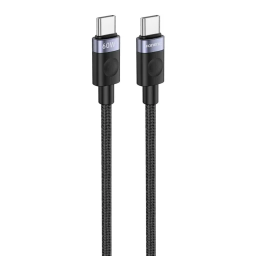 FONENG X115 USB-C - USB-C PD 60W 1M Fekete Type-C USB kábel - 2
