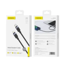 FONENG kábel X115 USB-C - Lightning PD 27W 1M Fekete