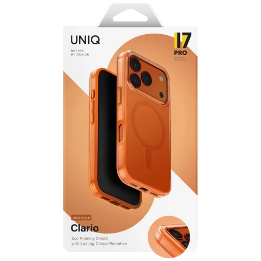 Uniq Clario Magclick töltőtok iPhone 17 Pro - Narancs tok - 5