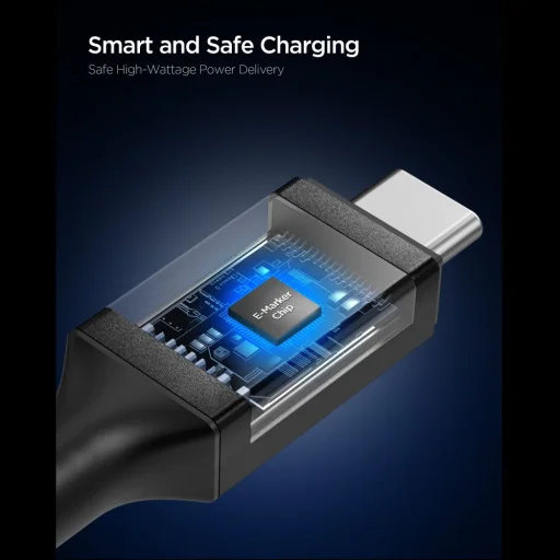 Spigen Essential EB24012CC Type-C kábel 240W 120cm fekete - 3