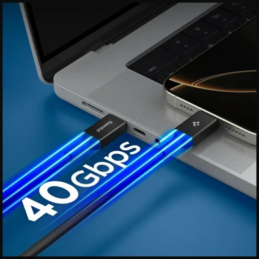 Spigen Essential EB24012CC Type-C kábel 240W 120cm fekete - 2