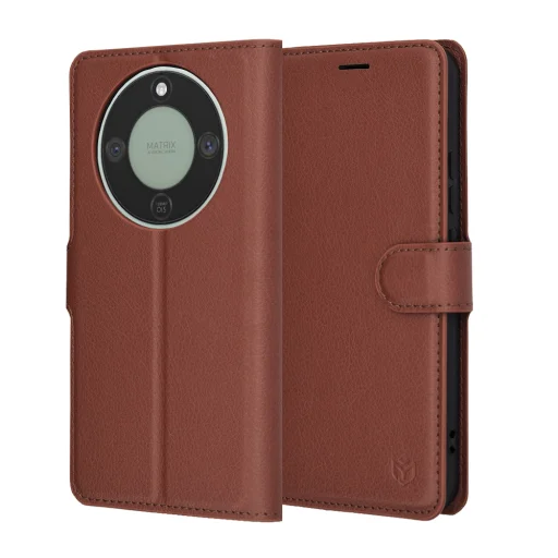Honor Magic8 Lite Barna Techsuit Leather Folio tok - 1