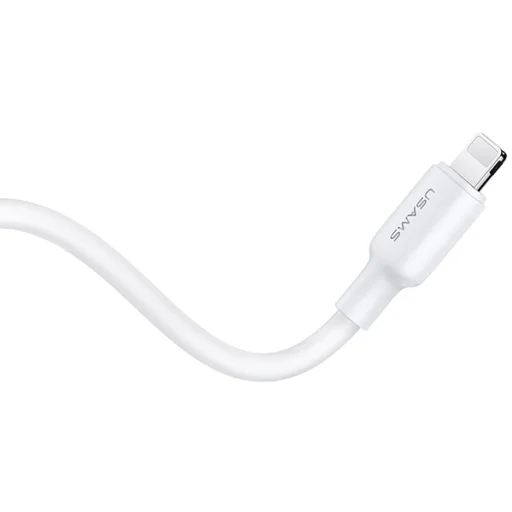 USAMS US-CC183 1xUSB-C PD20W PD3.0 Gyors töltésű fehér töltő + USB-C/Lightning kábel - 6