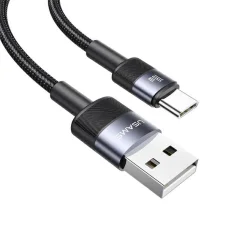 USB-C - USB 3A 1.2m Gyors Töltőkábel acél/koszos 30 db SJ718ZJ01 (US-SJ718)