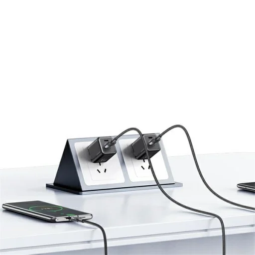 USB-C - USB 3A 1.2m Gyors Töltőkábel acél/koszos 30 db SJ718ZJ01 (US-SJ718) - 5