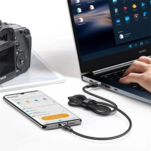 USB-C - USB 3A 1.2m Gyors Töltőkábel acél/koszos 30 db SJ718ZJ01 (US-SJ718) - 6